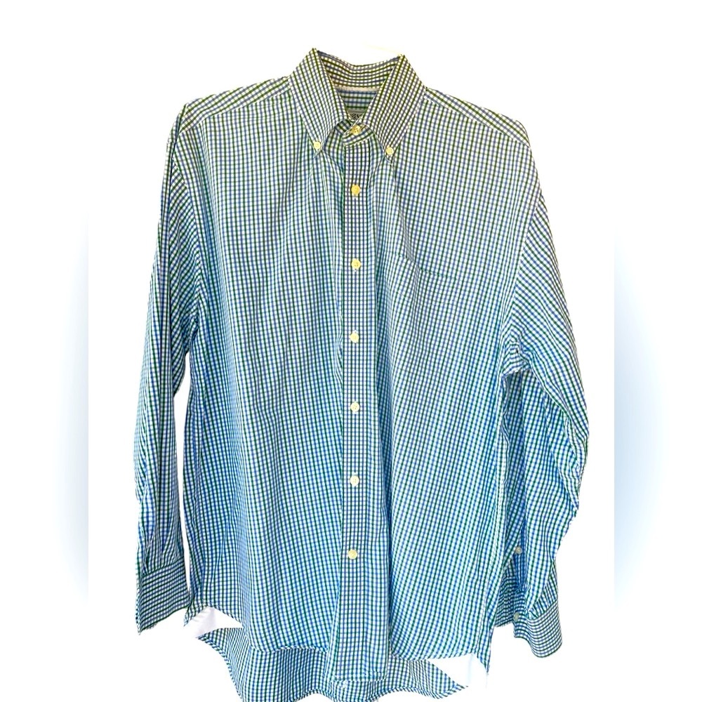 Men’s The Oxford shirt size 16 1/2 plaid long sleeve button down casual